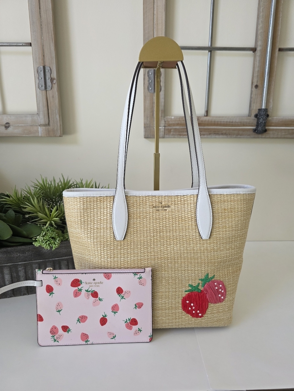 Kate Spade Picnic In The Park Strawberry Tote And Wristlet